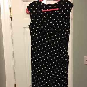 Premise Black White Polka Dot Dress Empire Waist